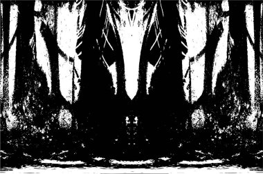 siyah ve beyaz grunge kirli vintage monokrom çizimi