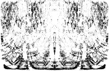 Grunge dikey olarak simetrik siyah beyaz doku. Tek renkli yıpranmış kaplama deseni. 