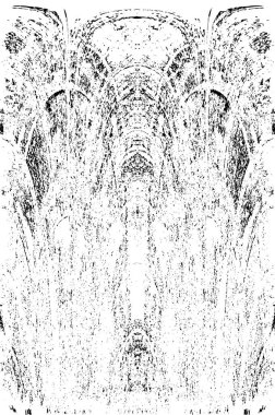 Grunge dikey olarak simetrik siyah beyaz doku. Tek renkli yıpranmış kaplama deseni. 