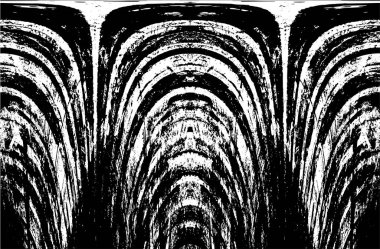 Grunge dikey olarak simetrik siyah beyaz doku. Tek renkli yıpranmış kaplama deseni. 