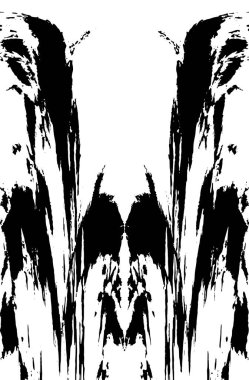 Grunge dikey olarak simetrik siyah beyaz doku. Tek renkli yıpranmış kaplama deseni. 