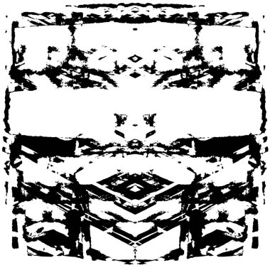 Siyah beyaz dokuda sıkıntılı arkaplan, soyut vektör çizimi