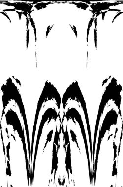 Grunge dikey olarak simetrik siyah beyaz doku. Tek renkli yıpranmış kaplama deseni. 