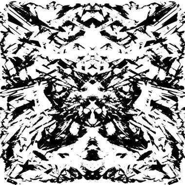 Siyah beyaz dokuda sıkıntılı arkaplan, soyut vektör çizimi