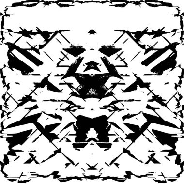 Siyah beyaz dokuda sıkıntılı arkaplan, soyut vektör çizimi