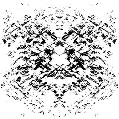 Siyah beyaz dokuda sıkıntılı arkaplan, soyut vektör çizimi