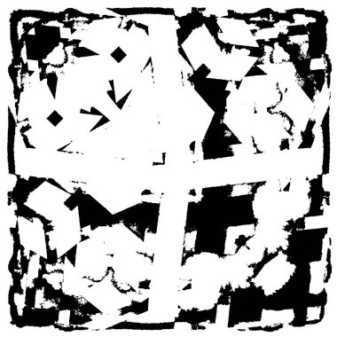 Siyah beyaz dokuda sıkıntılı arkaplan, soyut vektör çizimi