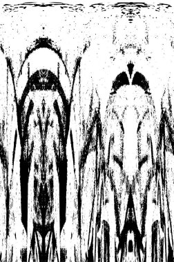 Siyah beyaz dokuda sıkıntılı arkaplan, soyut vektör çizimi