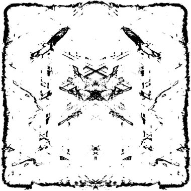 Siyah beyaz dokuda sıkıntılı arkaplan, soyut vektör çizimi