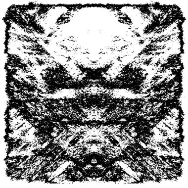 Siyah beyaz dokuda sıkıntılı arkaplan, soyut vektör çizimi