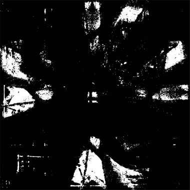 Siyah beyaz dokuda sıkıntılı arkaplan, soyut vektör çizimi