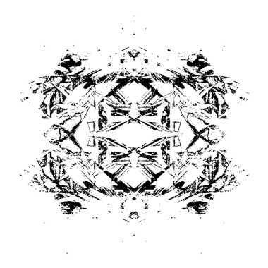 Siyah beyaz dokuda sıkıntılı arkaplan, soyut vektör çizimi