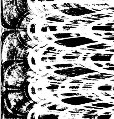 Siyah beyaz dokuda sıkıntılı arkaplan, soyut vektör çizimi