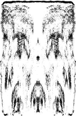 Grunge dikey olarak simetrik siyah beyaz doku. Tek renkli yıpranmış kaplama deseni. 