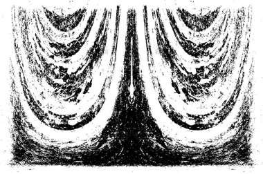 Grunge dikey olarak simetrik siyah beyaz doku. Tek renkli yıpranmış kaplama deseni. 