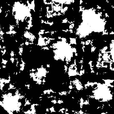 Siyah beyaz dokuda sıkıntılı arkaplan, soyut vektör çizimi