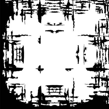 Siyah beyaz dokuda sıkıntılı arkaplan, soyut vektör çizimi