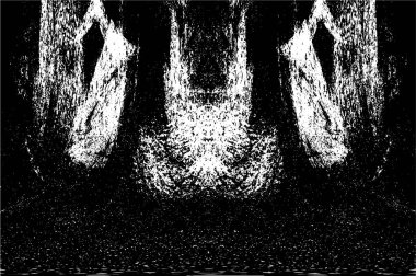 Siyah beyaz dokuda sıkıntılı arkaplan, soyut vektör çizimi