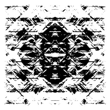 Siyah beyaz dokuda sıkıntılı arkaplan, soyut vektör çizimi