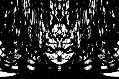 Siyah beyaz dokuda sıkıntılı arkaplan, soyut vektör çizimi