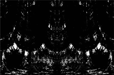 Siyah beyaz dokuda sıkıntılı arkaplan, soyut vektör çizimi