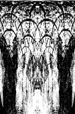 Siyah beyaz dokuda sıkıntılı arkaplan, soyut vektör çizimi