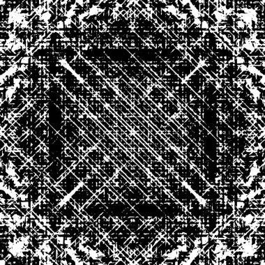 Siyah beyaz dokuda sıkıntılı arkaplan, soyut vektör çizimi