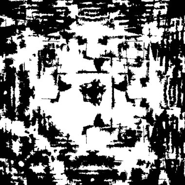 Siyah beyaz dokuda sıkıntılı arkaplan, soyut vektör çizimi