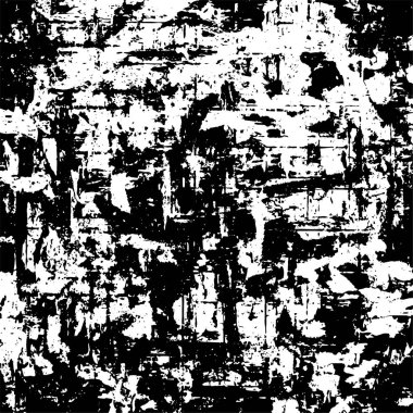 Siyah beyaz dokuda sıkıntılı arkaplan, soyut vektör çizimi