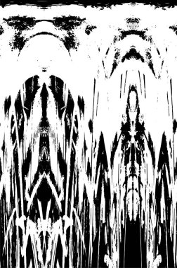 Siyah beyaz dokuda sıkıntılı arkaplan, soyut vektör çizimi