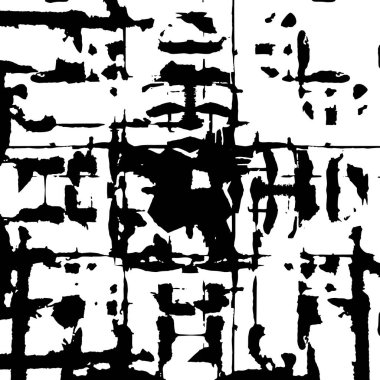 Siyah beyaz dokuda sıkıntılı arkaplan, soyut vektör çizimi