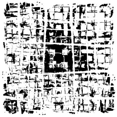 Siyah beyaz dokuda sıkıntılı arkaplan, soyut vektör çizimi