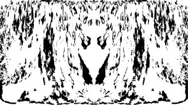 Grunge dikey olarak simetrik siyah beyaz doku. Tek renkli yıpranmış kaplama deseni. 