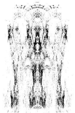 Grunge dikey olarak simetrik siyah beyaz doku. Tek renkli yıpranmış kaplama deseni. 