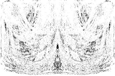 Grunge dikey olarak simetrik siyah beyaz doku. Tek renkli yıpranmış kaplama deseni. 