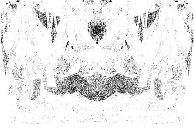 Grunge dikey olarak simetrik siyah beyaz doku. Tek renkli yıpranmış kaplama deseni. 