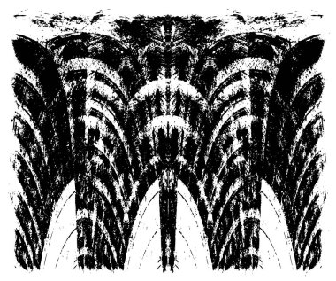 Grunge dikey olarak simetrik siyah beyaz doku. Tek renkli yıpranmış kaplama deseni. 