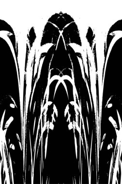 Grunge dikey olarak simetrik siyah beyaz doku. Tek renkli yıpranmış kaplama deseni. 