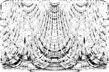 Grunge dikey olarak simetrik siyah beyaz doku. Tek renkli yıpranmış kaplama deseni. 