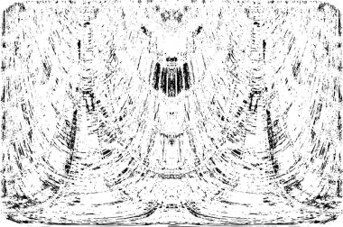 Grunge dikey olarak simetrik siyah beyaz doku. Tek renkli yıpranmış kaplama deseni. 