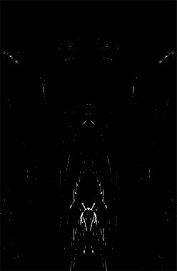 Grunge dikey olarak simetrik siyah beyaz doku. Tek renkli yıpranmış kaplama deseni. 