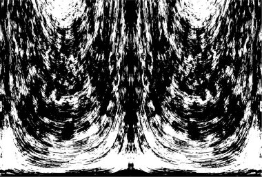 Grunge dikey olarak simetrik siyah beyaz doku. Tek renkli yıpranmış kaplama deseni. 