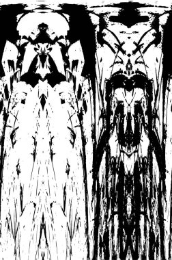 Çizik ve çiziklerle dolu siyah beyaz bir arka plan. Soyut vektör illüstrasyonu. 