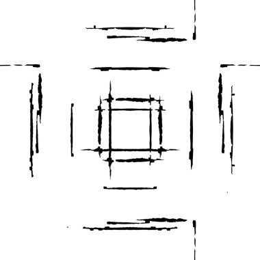 Çizik ve çiziklerle dolu siyah beyaz bir arka plan. Soyut vektör illüstrasyonu. 