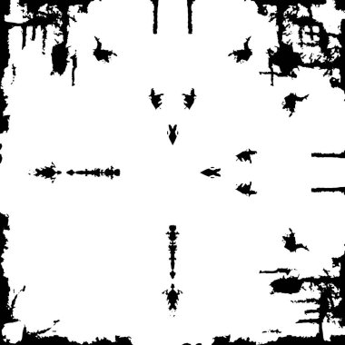 Çizik ve çiziklerle dolu siyah beyaz bir arka plan. Soyut vektör illüstrasyonu. 