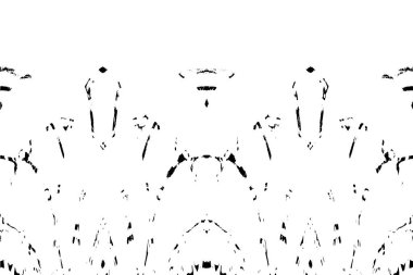 Grunge dikey olarak simetrik siyah beyaz doku. Tek renkli yıpranmış kaplama deseni. 