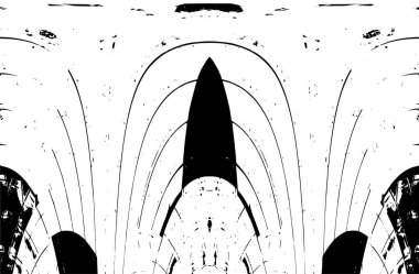 Çizik ve çiziklerle dolu siyah beyaz bir arka plan. Soyut vektör illüstrasyonu. 