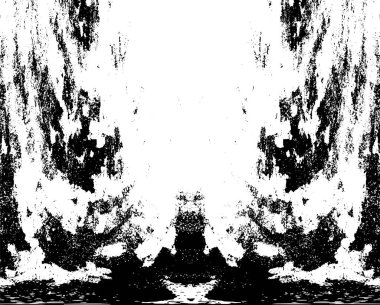Grunge dikey olarak simetrik siyah beyaz doku. Tek renkli yıpranmış kaplama deseni. 