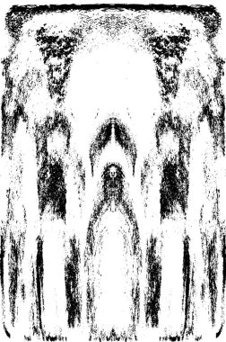 Grunge dikey olarak simetrik siyah beyaz doku. Tek renkli yıpranmış kaplama deseni. 