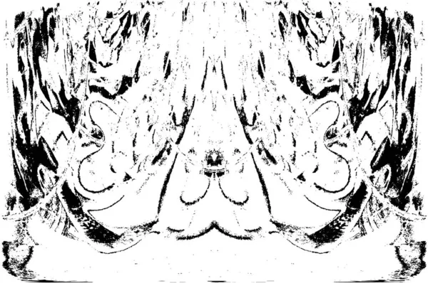 Grunge dikey olarak simetrik siyah beyaz doku. Tek renkli yıpranmış kaplama deseni. 